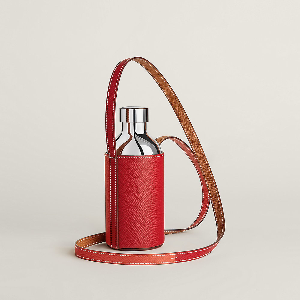 Flaneuse water bottle and shoulder strap - Grey | Hermès USA